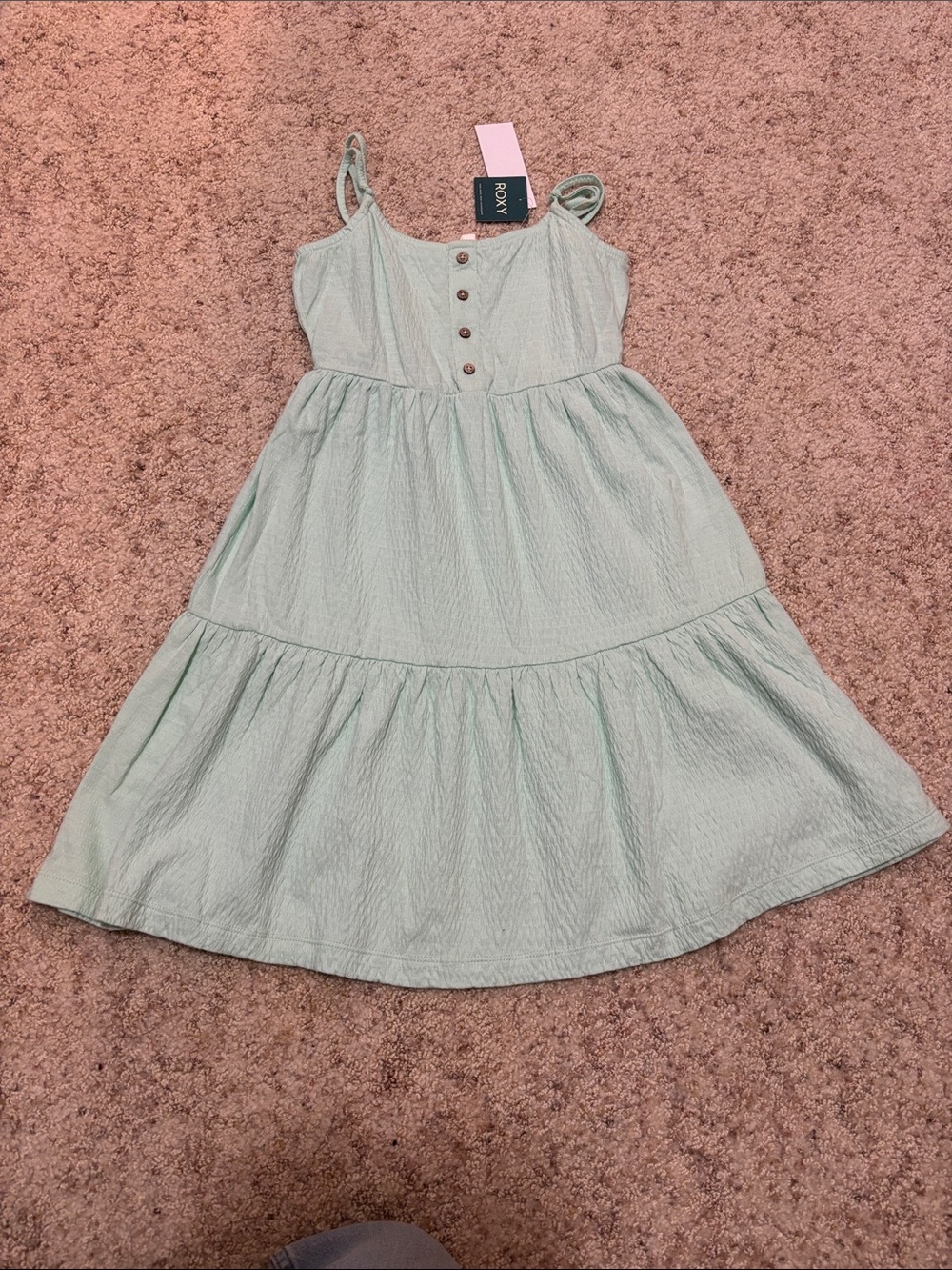Roxy Girls' Mint Tiered Spaghetti-Strap Sundress